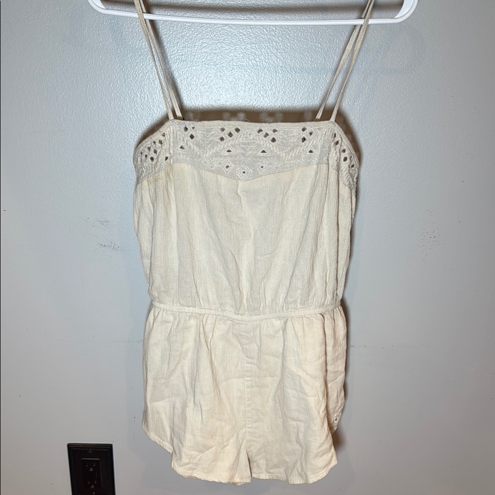 Billabong Cream Lace Detail Romper